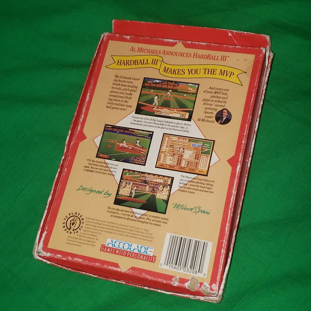 Hardball 3 for the Sega Genesis Video Game Complete In Box